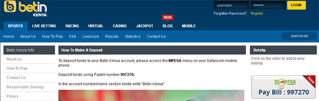 How to Deposit into Betin Kenya using Mpesa