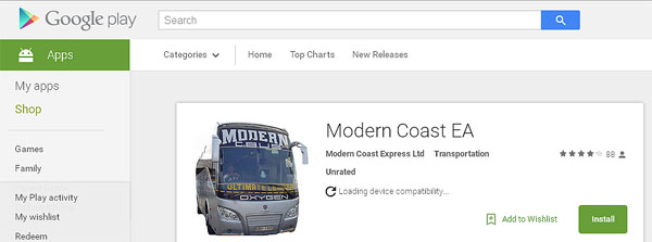 Modern Coast Booking Android App