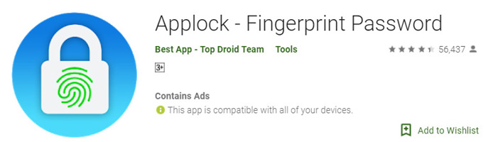 App lock fingerprint password